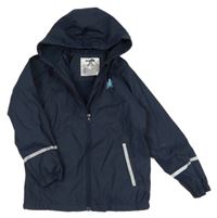 Tmavomodrá voděodolná lehce zateplená buna s kapucňou Lupilu