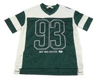 Tmavozeleno-biele športové tričko s číslom H&M