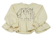 Svetložltá mikina s jednorožcami H&M