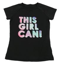 Čierne športové tričko s nápisom