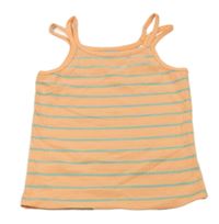 Neónově oranžovo-zelený pruhovaný rebrovaný top Matalan