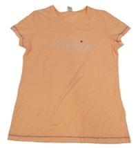 Neonově oranžové pyžamové tričko s nápisem 