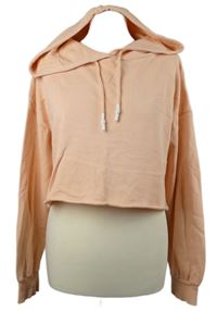 Dámska svetloružová crop mikina s kapucňou River Island