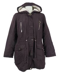 Dámska vínová šušťáková zimná parka s kapucňou Bonmarché