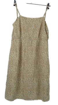 Dámske smetanovo-oranžové kvietkovane šaty Celine