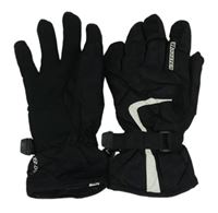 Černo-bílé šusťákové zimní rukavice