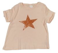 Svetloružové tričko s hviezdičkou Next