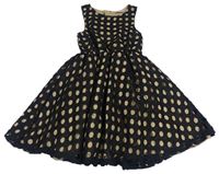 Čierno-béžové bodkovaná é šaty Matalan