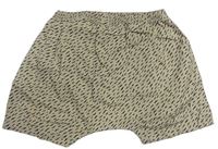 Béžovo-čierne vzorované plátenné kraťasy H&M