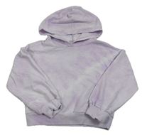 Lila-biela crop mikina s kapucňou Matalan