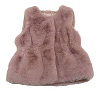 Růžová kožešinová vesta Matalan