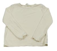 Smetanové žebrované triko H&M