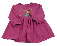 Malinové teplákové šaty s obrázkom Disney