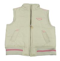 Svetlobéžová šušťáková zateplená vesta s nášivkou Reebok