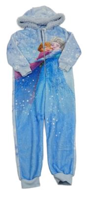 Světlemodrá chlupatá kombinéza s Frozen a kapucí Disney