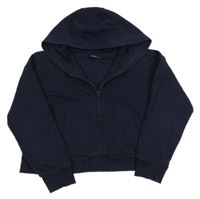 Tmavomodrá crop prepínaci mikina s kapucňou George