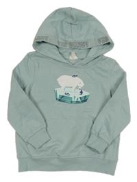 Svetlomodrá mikina s obrázkom a kapucňou Pocopiano