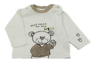 Bielo-béžová mikina s medvěďom Topolino