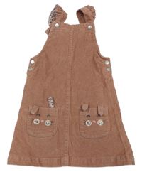 Starorůžové manšestové šaty s králíčky George