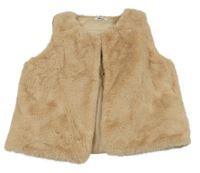 Béžová kožušinová zateplená vesta Gemo