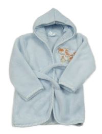 Svetlomodrý chlpatý župan s tigrom a kapucňou