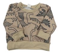 Béžová mikina s dinosaurami Shein