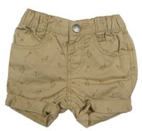 Béžové plátěné kraťasy s kaktusy a šípy