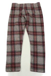 Vínovo-šedé kostkované legíny Next