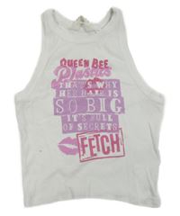 Bílý žebrovaný crop top s potiskem H&M