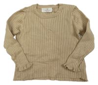 Hnedý rebrovaný ľahký sveter H&M
