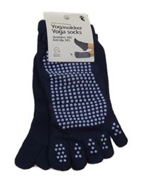 Nové - Tmavomodré prstové ponožky na jógu 
