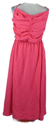 Dámske ružové nařasené šaty s volnými zády Shein