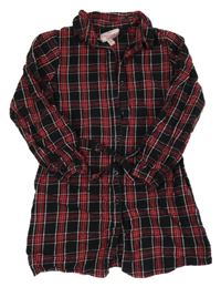 Červeno-čierne prepínaci kockované flanelové šaty Threadgirls