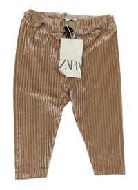Staroružové zamatové rebrované legíny Zara