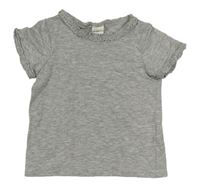 Šedé tričko s volánky H&M