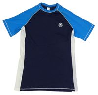 Modro-tmavomodro-biele UV tričko s potlačou zn. C&A