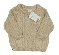 Béžový vzorovaný svetr H&M
