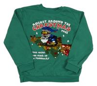 Zelená mikina s překlápěcími flitre H&M