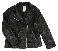 Černá koženková bunda 