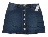 Nové - tmavomodrá tepláková riflová propínací sukně Bluezoo