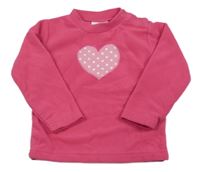 Ružová fleecová mikina so srdiečkom Topomini