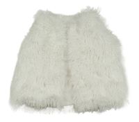 Biela kožušinová zateplená vesta