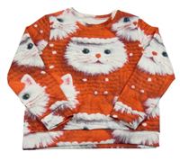 Červená mikina s mačkami