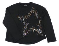 Černá mikina s flitry Next