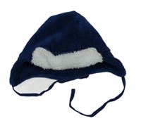 Tmavomodrá chlpatá čapica Ergee