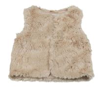 Pudrová kožušinová podšitá vesta H&M