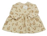 Nové - Béžové vzorované teplákové šaty F&F