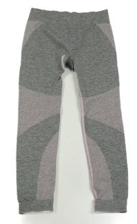 Sivo-ružové spodné funkčné legíny