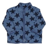 Modrošedá fleecová prepínaci mikina s hviezdami