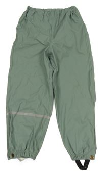 Khaki nepromokavé kalhoty s proužkem 